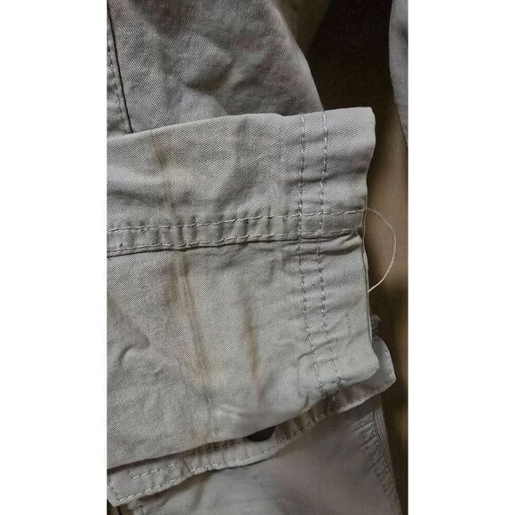 Womens Beige Utility Jacket Hood Snap Buttons Stud Detail Lightweight Casual S - Picture 9 of 16